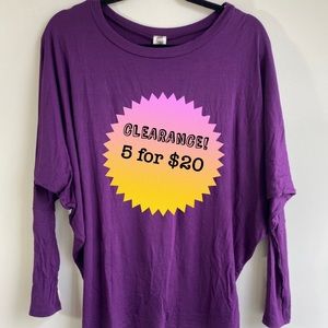💝 Purple Dolman Long Sleeve Shirt